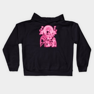 Pink Neon Virgin Mary Kids Hoodie